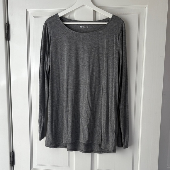 STYLUS Tops - STYLUS Charcoal Long Sleeve Women's Top xl extra large